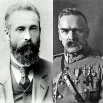 Bronisław Piłsudski i jego bardziej znany brat Józef po prawej (fot. domena publiczna)