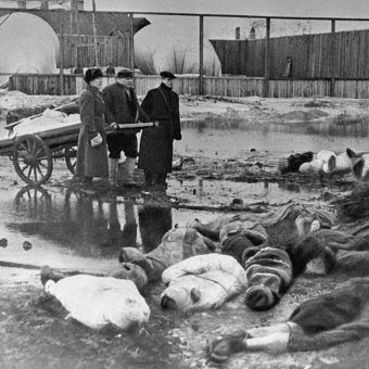 Cmentarz Wołkowo w Leningradzie. Każdego dnia w mieście umierały tysiące ludzi (fot. RIA Novosti archive, image #216, Boris Kudoyarov, lic. CC-BY-SA 3.0)