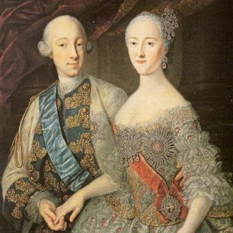 Katarzyna II ze swoim mężem, Piotrem III Romanowem. Katarzyna II ze swoim mężem, Piotrem III Romanowem.