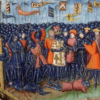 XV-wieczne przedstawienie bitwy pod Rogami Hittinu.