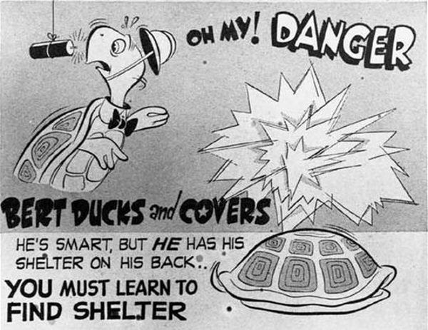 Film propagandowy „Duck and cover” stał się za oceanem symbolem zimnej wojny.