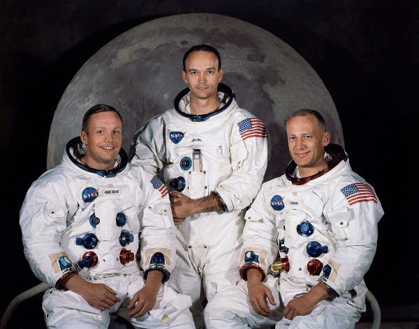 Załoga Apollo 11. Od lewej Neil Armstrong, Michael Collins, Buzz Aldrin.