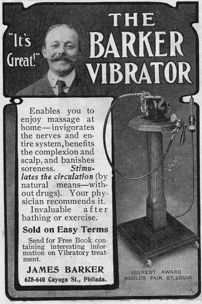 Reklama wibratora z 1906 roku