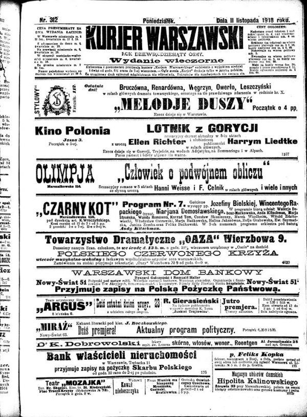 11 Listopada 1918 Roku O Czym Pisały Polskie Gazety Gdy Rzeczpospolita Odzyskiwała 0881