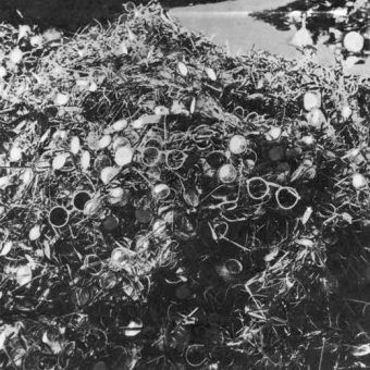 Okulary pomordowanych w obozie (zdjęcie z roku 1945 roku).