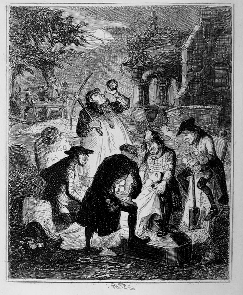 Ilustracja z 1887 roku obrazująca wskrzesicieli przy pracy