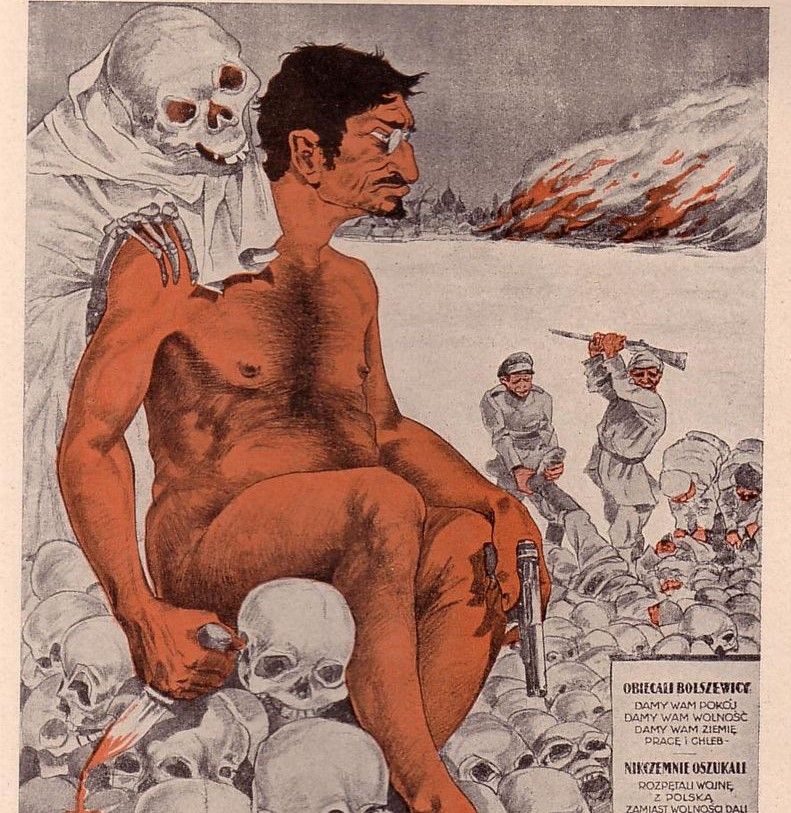 Lew Trocki i czerwony terror na polskim plakacie