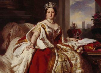 Królowa Wiktoria w stroju koronacyjnym na obrazie F. X. Winterhaltera 