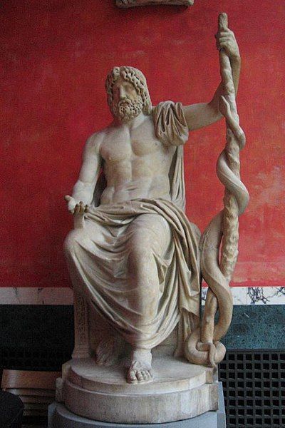 Posąg Asklepiosa z laską