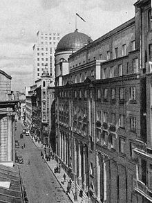 Ulica Świętokrzyska przed 1939, widok w kierunku wschodnim