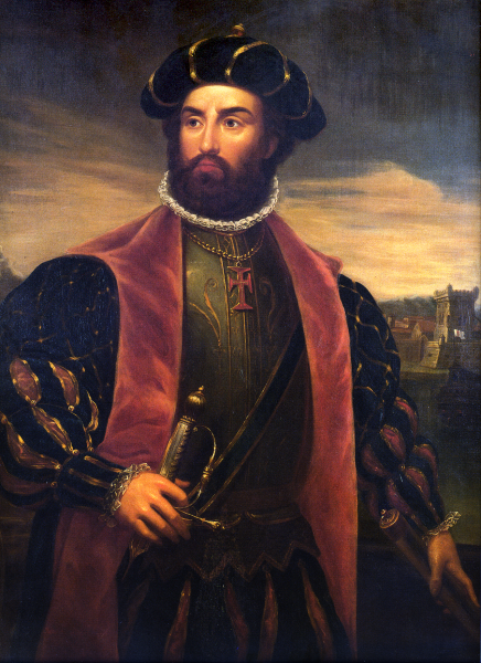 Vasco da Gama, ojciec chrzestny Gaspara da Gamy. Autorem obrazu jest Antonio Manuel Da Fonsec 