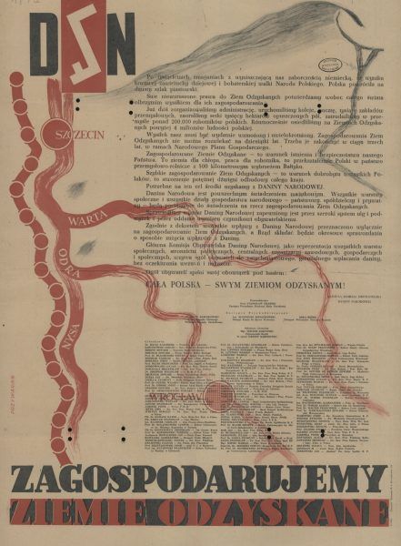 Ulotka nt. planów zagospodarowania Ziem Odzyskanych.