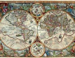 XVI-wieczna mapa świata według Petrusa Planciusa