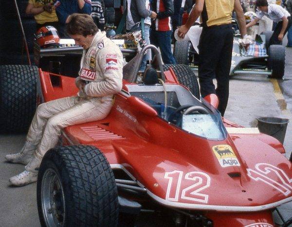 Gilles Villeneuve ze swoim ferrari w 1979 roku.