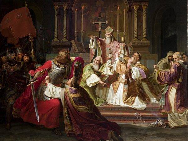 Kronikarzowi nie zadrżała ręka, gdy napisał już nie tylko, że król skazał biskupa na śmierć, ale że zabił go osobiście.