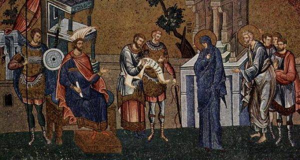 Maryja i św. Józef zapisują się w spisie ludności przed namiestnikiem Kwiryniuszem