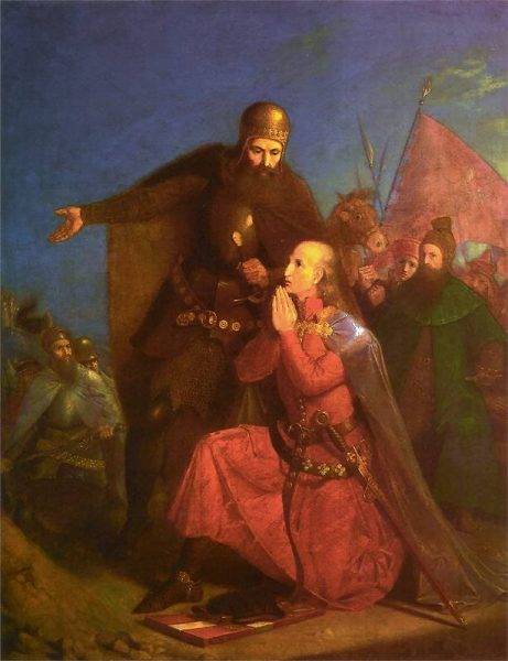 Król Władysław co prawda przywdział zbroję, ale w niej… wyspowiadał się, wysłuchał dwóch mszy i pasował wielu rycerzy