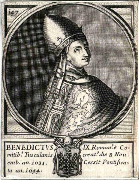 W październiku 1032 roku Teofilakt został obwołany namiestnikiem Chrystusowym jako Benedykt IX