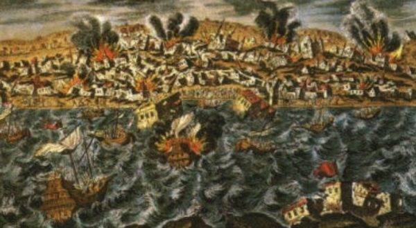 Tsunami, które wdarło się w głąb miasta aż do placu Rossio, było tak potężne, że spowodowało zniszczenia także w Afryce Północnej