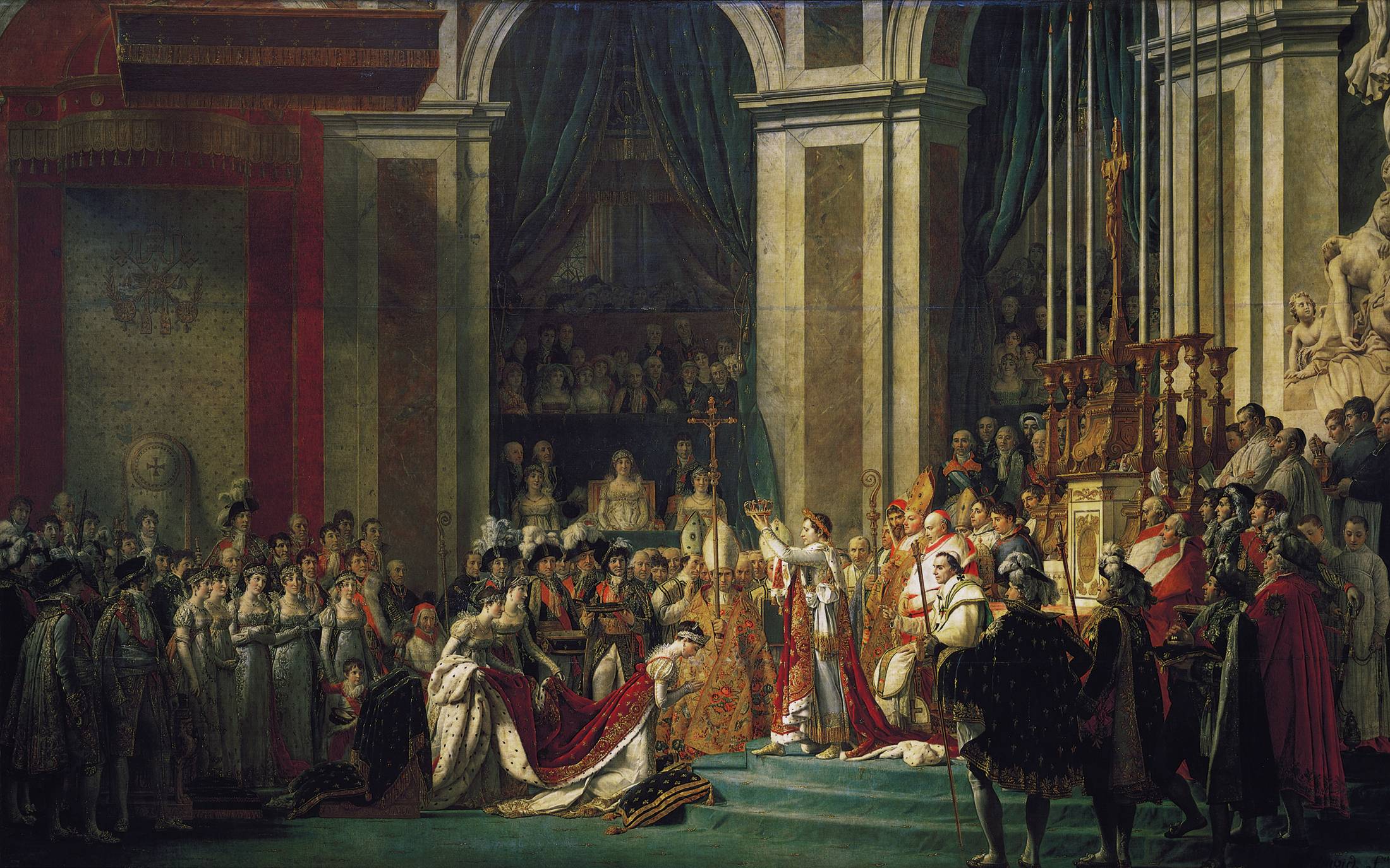 Konsekracja cesarza Napoleona I i koronacja cesarzowej Józefiny w katedrze Notre-Dame de Paris, 2 grudnia 1804.