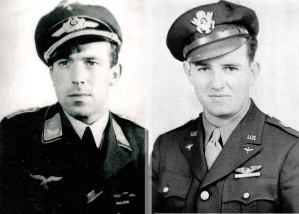 Franz Stigler (po lewej) i Charlie Brown (po prawej).