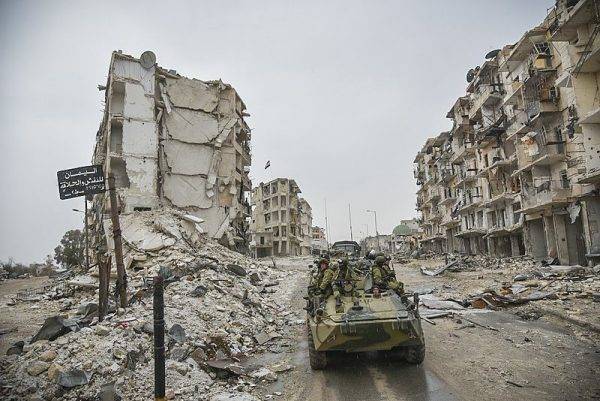 Rosyjscy żołnierze w Aleppo w grudniu 2016 roku.