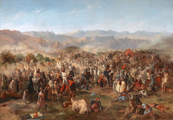 Alfons VIII prowadzi rycerstwo pod Las Navas de Tolosa.