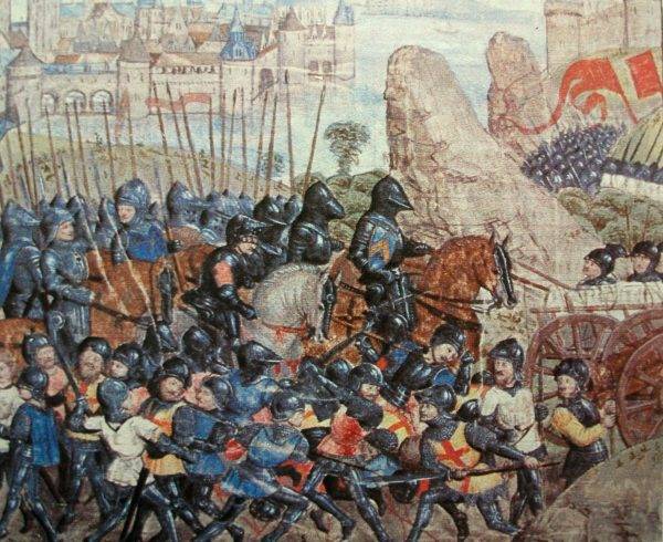 Średniowieczne przedstawienie oblężenia Calais w latach 1346–47.