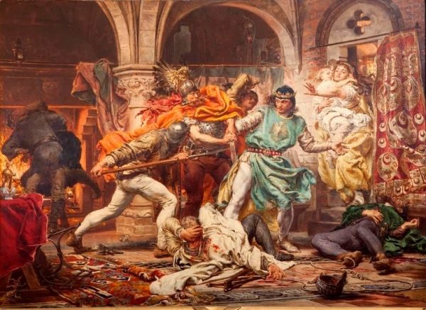Śmierć króla Przemysła II na obrazie Jana Matejki.
