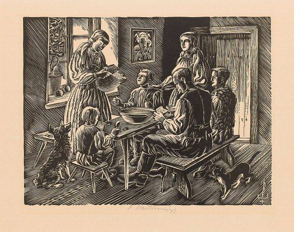 „Posiłek w wiejskiej izbie” (1939), Edmund Bartłomiejczyk